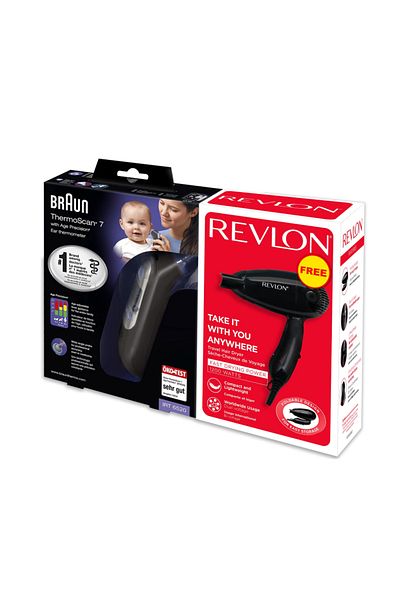 Braun THERMOSCAN IRT 6520 BLACK + REVLON HAIR DRYER OFFER PACK