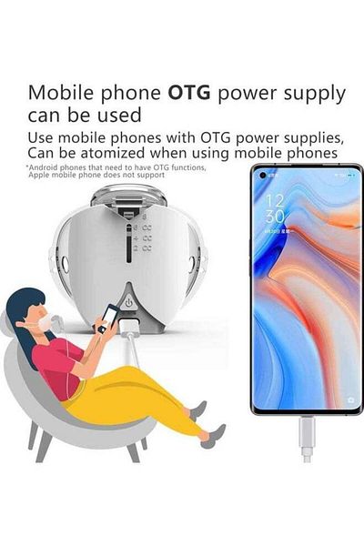 COOYA Portable Lightweight Silent USB Auto Nebulizer Ultrasonic Mesh, Relief From Allergies Asthma, 2 Mask