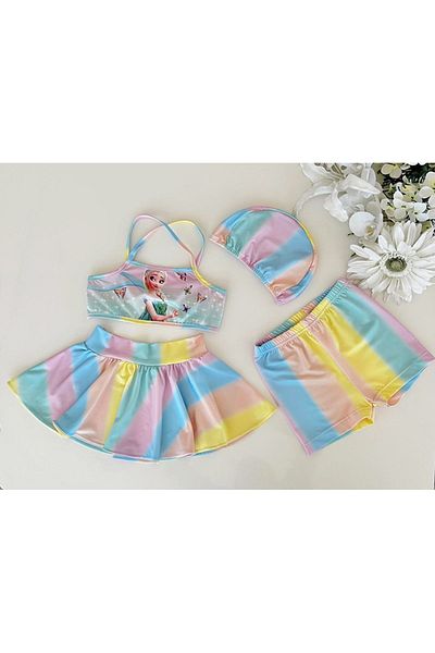 By Piera Set de costum de baie cu bikini pentru fete cu uscare rapidă - 4 piese 86670