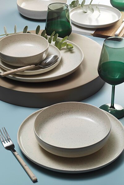 Kütahya Porselen Moderna 8 Parça 2 Kişilik Yemek Takımı Krem