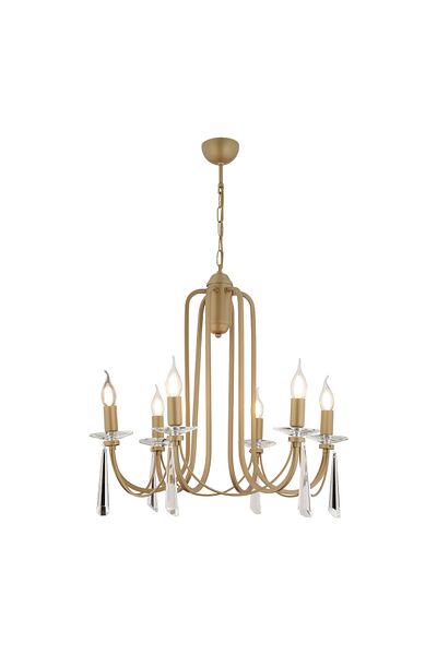 Apliqa Lustra Cristal HubRom, DAMIAN 4106-06-FR 62x82 cm 6xE14-40W Antiq
