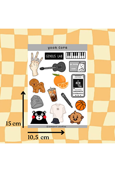 Songwol Studios Autocolant A6 tematic BTS Suga Min Yoongi - Decal, Bullet Jou...