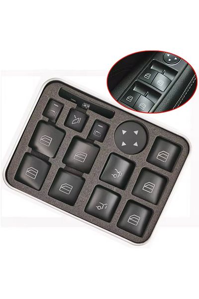 YıldızTuning Black Key Glass Button Trim for Mercedes-G Series 2013