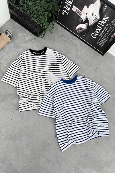 HAFKAGİYİM Λευκό μπλουζάκι Royal Club Embroidery Oversize