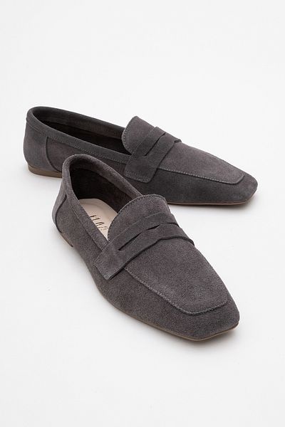 LuviShoes Γυναικεία Loafer Παπούτσια MORNE Smoked Suede Γνήσιο Δέρμα