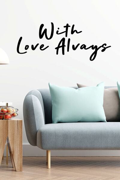 MIGNATIS Autocolant cu text scris de mână „With Love” de 60x24cm - Negru