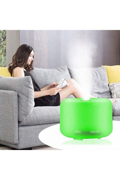 COOYA 7-Colour LED Light Portable Air Humidifier 500ml 17x12.5cm,For Bedroom,White
