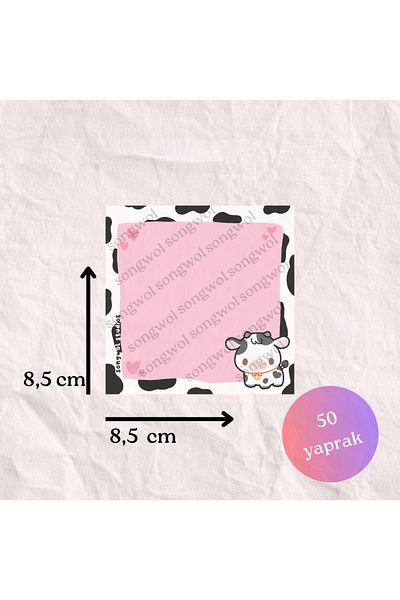 Songwol Studios Cow, Black, White Memo Pad, Memopad, Notepad