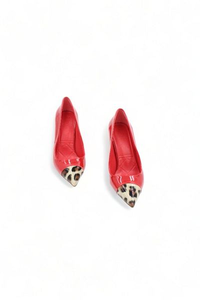 ENDİCAN 785 518 Women's Heeled Shoes LEOPARD RED Patent Leather