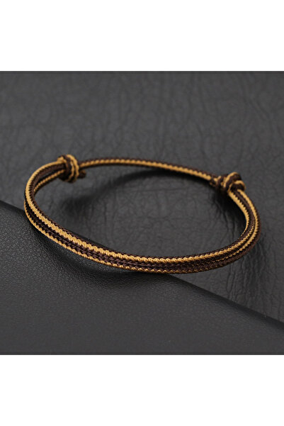Choice brown Ethnic 2mm Thin String Bracelet For Men High Quality Adjustable Bohemia Lucky Amulet Braclet G