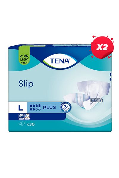 TENA X2 - TENA ADULT DIAPERS 30PCS PLUS LARGE