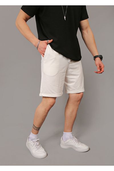 EydaMoon Unisex χτενισμένο βαμβακερό κανονικό 100% οργανικό βαμβάκι καλοκαιρινό σορτς με τσέπες
