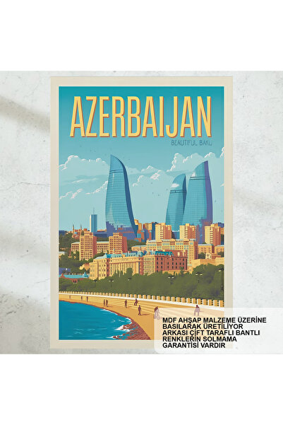 Hayat Poster azerbeycan baku lumina lumina orașe turistice ilustrație decorar...