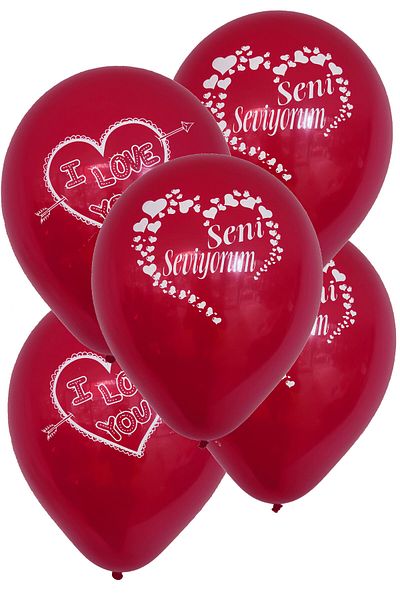 SİHİRLİ AYAKLAR 30 Pieces I Love You Balloon I Love You Balloon Red Love Balloon