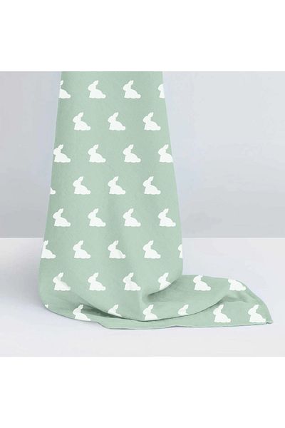 DEUX LAPINS 100% Cotton Muslin Baby Blanket - Mono Lapin Matcha Green 70X70 cm
