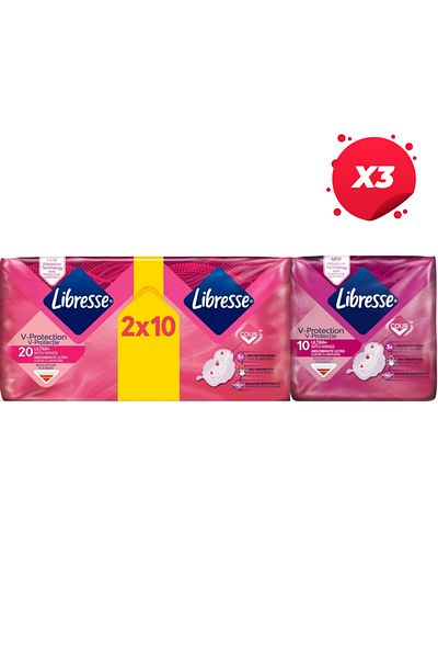 Libresse X3 - PADS LIBRESSE 20BUC PROTECTIE PROSPESOAREA 10BUC PROTECTIE NATURALA