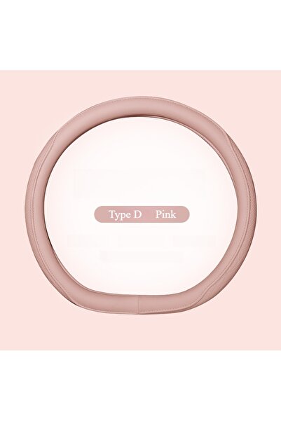 Choice غطاء عجلة قيادة السيارة من الجلد الطبيعي من نوع D من نابا، وردي اللون، غير قابل للانزلاق، قابل للتهوية، عالمي