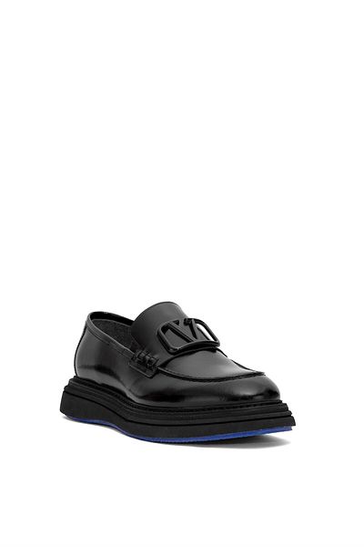 LUCIANO BELLINI Black Genuine Patent Leather - Men's Kasıhattı Shoes
