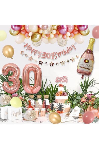 VICTERR Set aniversar pentru 30 de ani Victerr, latex/folie, rose gold, 53 piese
