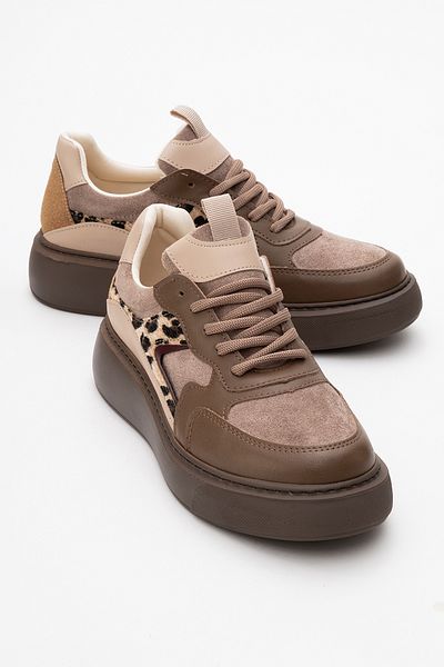 LuviShoes Кафяви шарени дамски спортни обувки AERE