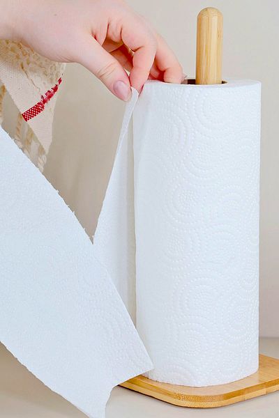 Woodcept Square Bamboo Countertop Paper Towel Holder Stand, Napkin Holder Stand