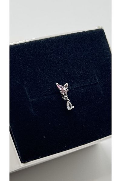 alysa jewelry surgical steel dangling butterfly piercing pink detailed