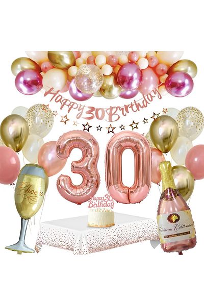 VICTERR Set aniversar pentru 30 de ani Victerr, latex/folie, rose gold, 53 piese