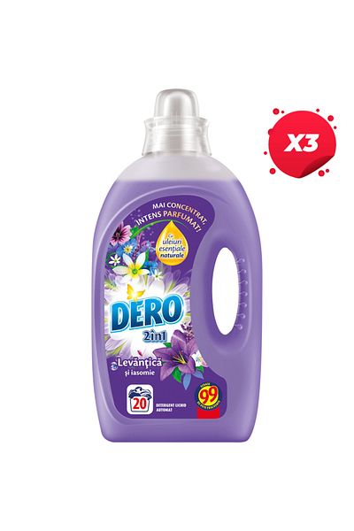 Dero X3 - DERO LIQUID 1L 2IN1 LAVENDER JASMINE 20 WASHES