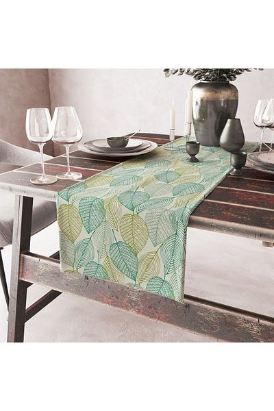 Evdek Runner 50x140 Cm cu Motiv Frunze Geometrice