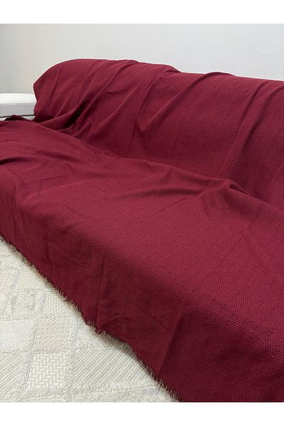 ŞENER HOME Modern Multi-Purpose Throw & Sofa Cover - Claret Red