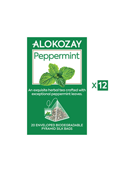 Alokozay شاي النعناع - 20 كيس شاي هرمي حريري (قابل للتحلل الحيوي) × عبوة من 1...