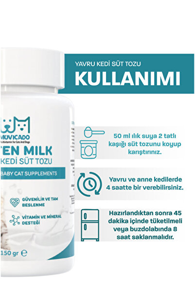 muvicado Yavru Kedi Süt Tozu - Anne Sütü Destekli Taurinli Yavru Kedi Süt Tozu Kitten Milk