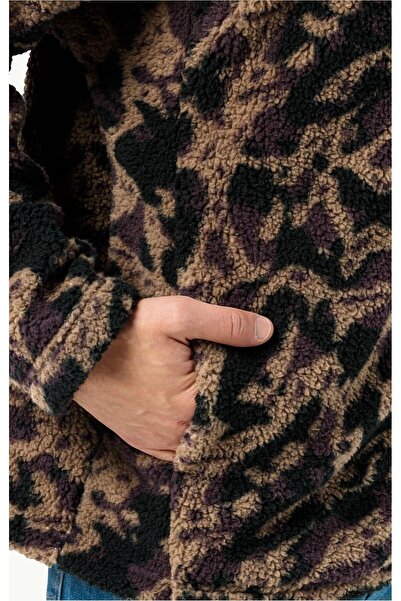 Jack Wolfskin Maarweg Print Jkt Ανδρικό βελούδινο μπουφάν εξωτερικού χώρου καφέ 1711231-8889