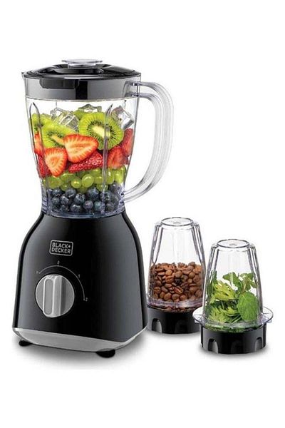 Black&Decker BLACK+DECKER Blender With Grinder Mill And Chopper Mill 1.5 L 400.0 W BX365E-B5 Black