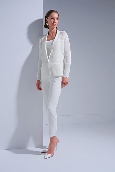 JOIN US Ecru Trousers with Belted Waist and Pockets