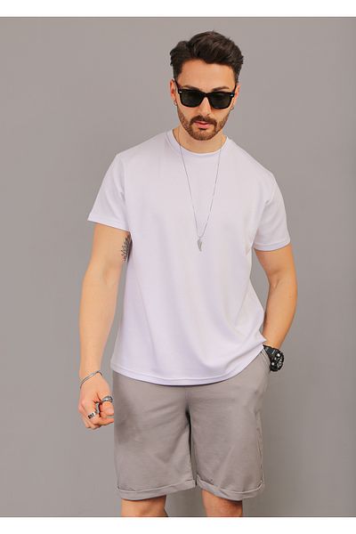 EydaMoon Unisex χτενισμένο βαμβακερό κανονικό 100% οργανικό βαμβάκι καλοκαιρινό σορτς με τσέπες