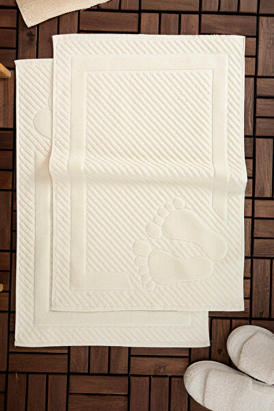 FAVORA Leoline 100% Cotton Premium 2-Piece Foot Towel - Cream