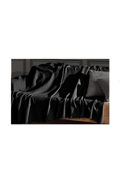 ŞENER HOME Modern Multi-Purpose Throw & Sofa Cover - Black