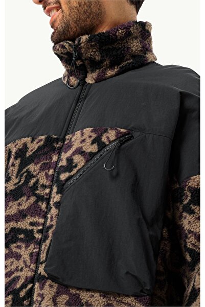 Jack Wolfskin Maarweg Print Jkt Ανδρικό βελούδινο μπουφάν εξωτερικού χώρου καφέ 1711231-8889