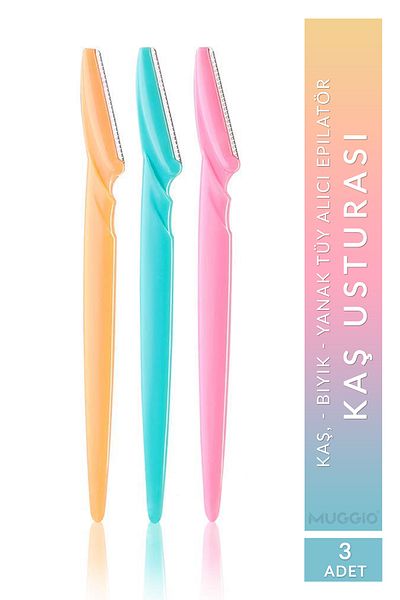 Muggio Facial Razor and Eyebrow Razor Women's Razor Hair Removal 3-Piece Extra Set