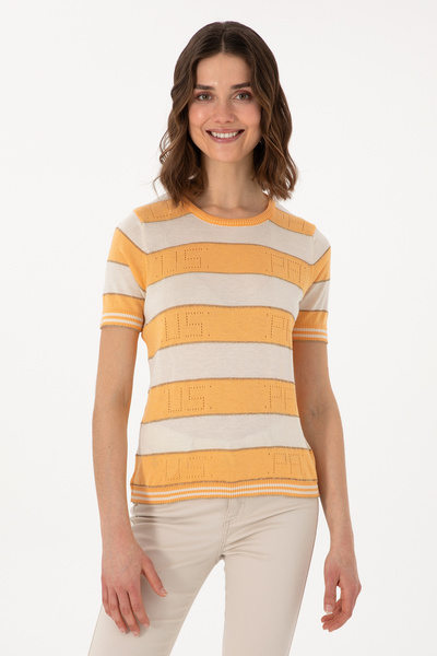 U.S. Polo Assn. Women's Orange Crew Neck Sweater 50299327-Vr202