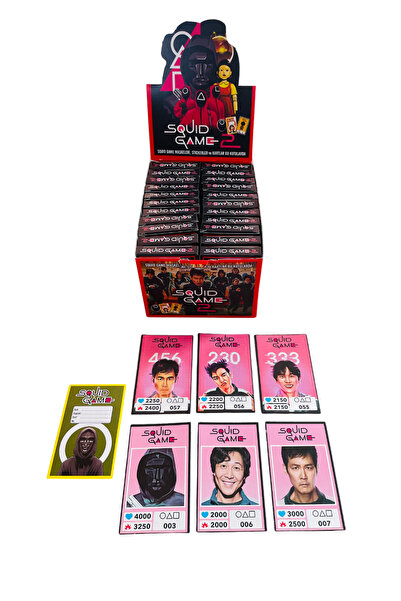 şekeyci لعبة الحبار 2 بطاقات شخصية 24 صندوق مع ملصقات 144 بطاقة