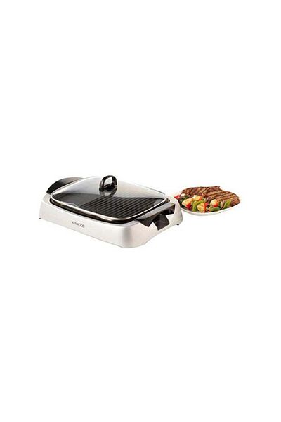 Kenwood Health Grill, Glass Lid, Variable Temperature Control, Drip Tray, Oil Draining ,2000 W