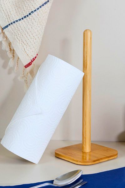 Woodcept Square Bamboo Countertop Paper Towel Holder Stand, Napkin Holder Stand