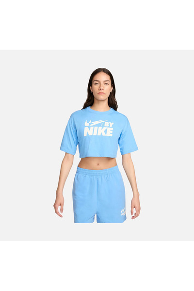 Nike Жіноча укорочена футболка Sportswear Gel Wide Cut з відкритими плечима т...