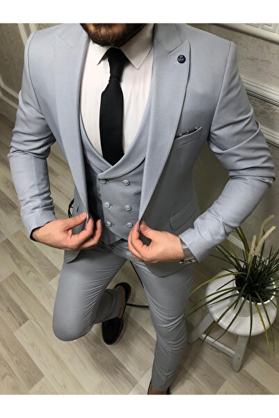 CXFASHİON Erkek Takım Elbise Slim Fit Dokuma