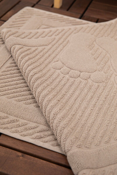 FAVORA Leoline 100% Cotton Premium 2-Piece Foot Towel - Brown