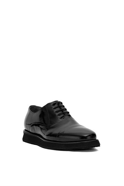 LUCIANO BELLINI Men's Black Casual Shoes 25Y-E4201 Genuine Patent Leather
