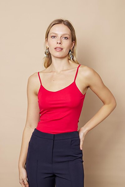 Jument Блискуча тканина, шнурівка, стильний боді - червоний