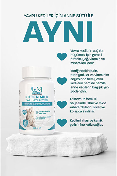 muvicado Yavru Kedi Süt Tozu - Anne Sütü Destekli Taurinli Yavru Kedi Süt Tozu Kitten Milk